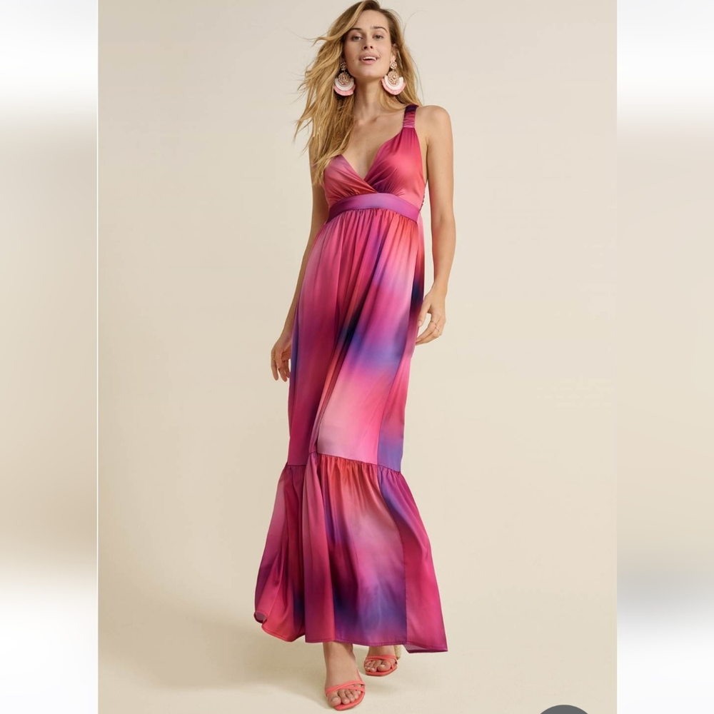 VENUS Pink and Purple Ombre Maxi Dress